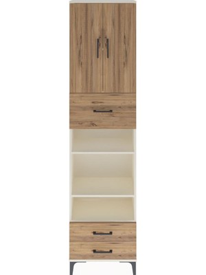 Arges Dolap 5 Raflı 3 Çekmeceli 2 Kapaklı 60X30X243 Aytaşı-Çam