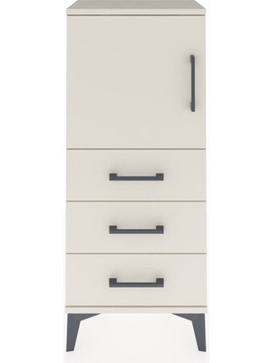 Arges Komodin 2 Raflı 3 Çekmeceli Tek Kapaklı 44X30X106 Aytaşı-Aytaşı