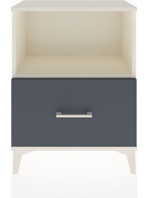 Arges Komodin Tek Raflı Tek Çekmeceli 60X30X80 Aytaşı-Antrasit