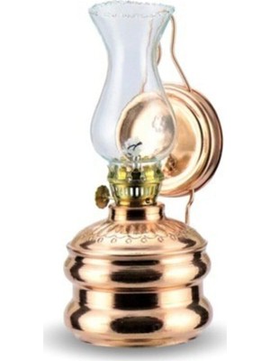 Bakır Gaz Lambası Standart Boy Fitilli Bakır Lamba, Estetik ve Şık Tasarım.