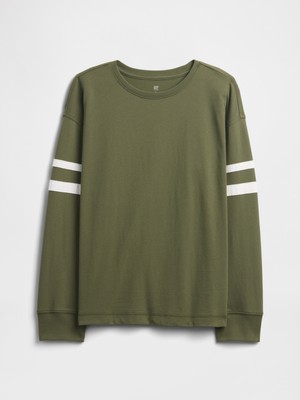 Gap Erkek Çocuk Yeşil Vintage Soft Relaxed Varsity T-Shirt