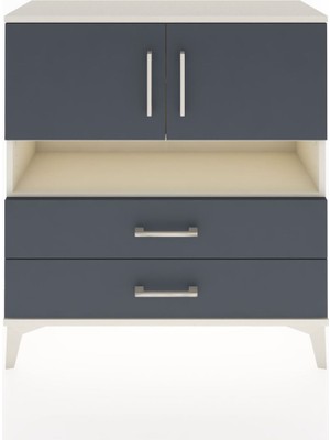 Arges Şifonyer 3 Raflı 2 Çekmeceli 2 Kapaklı 88X30X96 Aytaşı-Antrasit