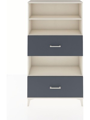 Arges Dolap 3 Raflı 2 Çekmeceli 88X30X163 Aytaşı-Antrasit