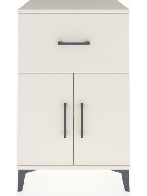Hyperion Komodin Tek Raflı Tek Çekmeceli 2 Kapaklı 60X44X96 Aytaşı-Aytaşı
