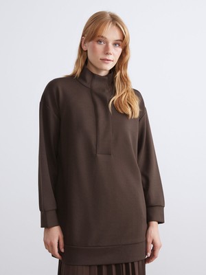 Lc Waikiki Yeni Sezon Dik Yaka Oversize Kadın Sweatshirt Tunik