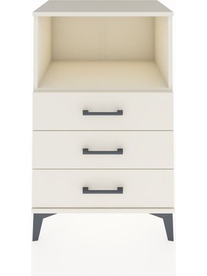Hyperion Komodin Tek Raflı 3 Çekmeceli 60X44X96 Aytaşı-Aytaşı