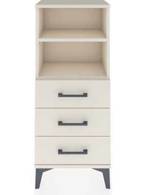 Arges Komodin 2 Raflı 3 Çekmeceli 44X30X106 Aytaşı-Aytaşı