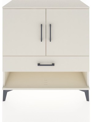 Hyperion Şifonyer 3 Raflı Tek Çekmeceli 2 Kapaklı 88X44X96 Aytaşı-Aytaşı