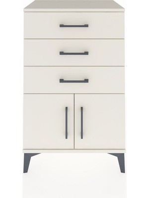 Hyperion Komodin 3 Çekmeceli 2 Kapaklı 60X44X96 Aytaşı-Aytaşı