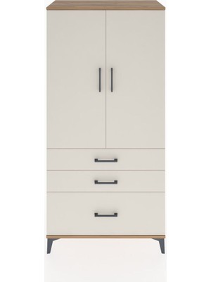 Hyperion Dolap 2 Raflı 3 Çekmeceli 2 Kapaklı 88X44X182 Çam-Aytaşı