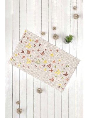 Renkli Kelebek Desenli Çok Amaçlı Banyo Paspası, Şık ve Yumuşak Dokunuşlu Ürün