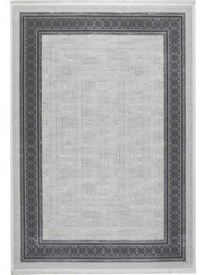 Aren Halı Cestas  Çerçeveli Gri Polyester Makine Halısı