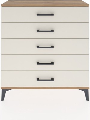 Arges Şifonyer 5 Çekmeceli 88X30X96 Çam-Aytaşı
