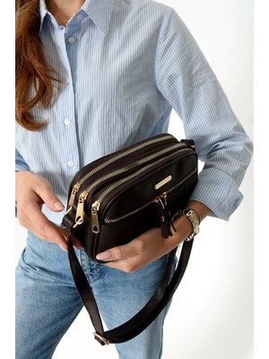 Kadın Lüks Çapraz Askılı Çok Bölmeli Omuz Çantası