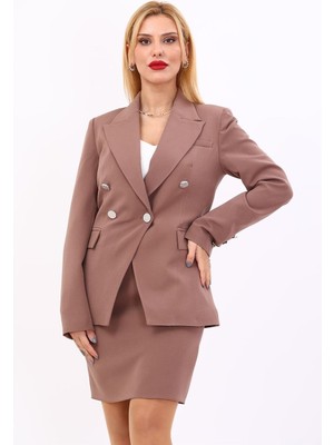 Erkek Yaka  Çapraz Ceket-Kahve