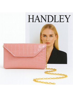 Lüks Kroko Desenli Zincir Askılı Çift Gözlü Omuz Çantası