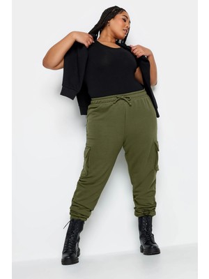 Büyük Beden Paçası Lastikli Cep Detaylı Kargo Jogger Pantolon 302770