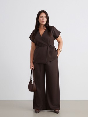 Lc Waikiki Yeni Sezon Büyük Beden Loose Fit Kadın Pileli Pantolon