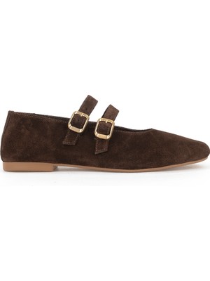 Ziya, Kadın Hakiki Deri Babet 153111Z4083 Kahve