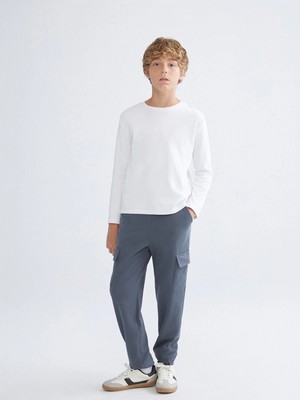 Lcw Kids Gri Beli Lastikli Erkek Çocuk Kargo Eşofman Altı