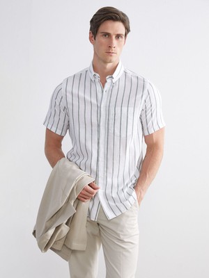 Lc Waikiki Yeni Sezon Regular Fit Çizgili Erkek Gömlek