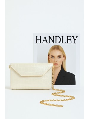 Lüks Kroko Desenli Zincir Askılı Çift Gözlü Omuz Çantası