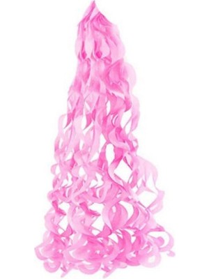 Pelur Kağıttan Süs Sarkık Fon Süsü Pembe Balon Süsü 1 Metre