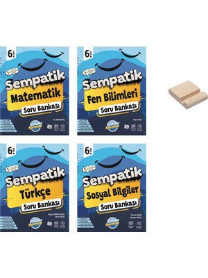 6. Sınıf Sempatik Matematik Fen Türkçe ve Sosyal Soru Bankası 4lü Set + Telefon Standı