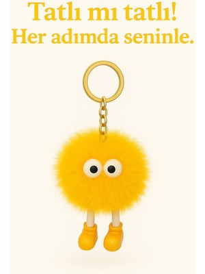Lüks Pelüş Ponpon Charm Anahtarlık