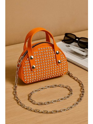 Lüks Mini Elmas Taş Işlemeli El ve Omuz Çantası