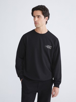 Lc Waikiki Yeni Sezon Bisiklet Yaka Baskılı Erkek Sweatshirt
