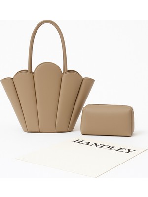 Lüks Tasarım Scallop Omuz & El Çantası Seti (Cüzdan Hediyeli)