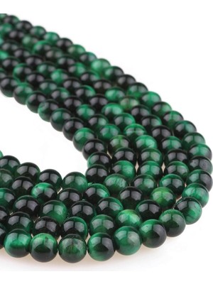 10 mm Yeşil Kaplan Gözü Taşı Dizi