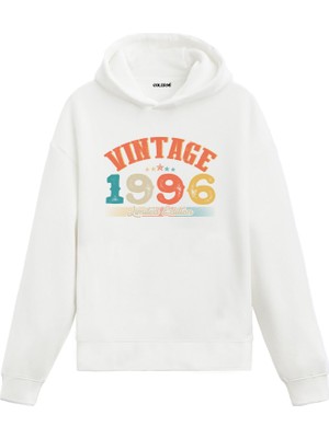 Vintage Hoodie 1996 Doğum Tarihi Baskılı Kapşonlu Unisex Hoodie
