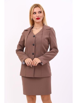 Erkek Yaka Yelek Ceket-Kahve