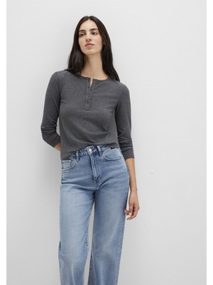 Mavi Uzun Kollu Antrasit Basic Tişört 1613621-80024