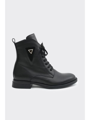 Hakiki Deri Fermuarlı Kadın Bot