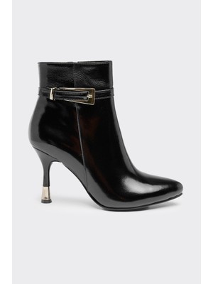 Hakiki Deri Ince Topuk Kadın Bot