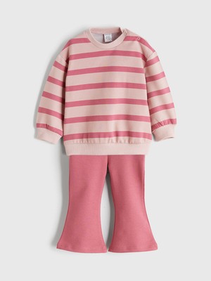 Lc Waikiki Yeni Sezon Bisiklet Yaka Kız Bebek Sweatshirt ve Tayt