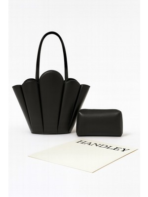 Lüks Tasarım Scallop Omuz & El Çantası Seti (Cüzdan Hediyeli)