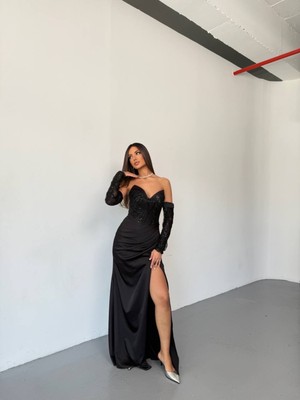 Lüks Zarif Pullu Rem Milano Abiye Özel Gün Elbise