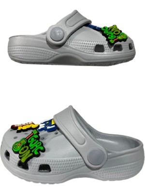 Akım Bebek Çocuk Gri Renkli Kaydırmaz Ortopedik Sandalet Terlik