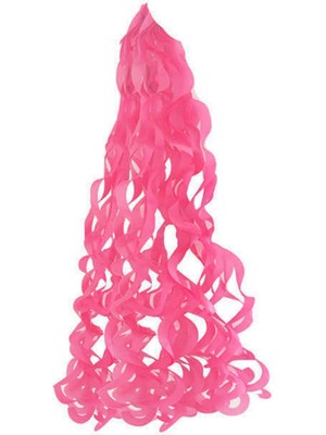 Pelur Kağıttan Süs Sarkık Fon Süsü Fuşya Balon Süsü 1 Metre