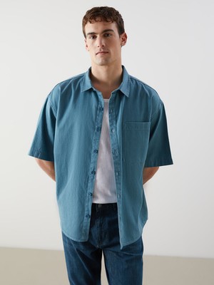 Lc Waikiki Yeni Sezon Rahat Kalıp Kısa Kollu Erkek Jean Gömlek