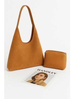 Lüks Suet Omuz Çantası Yavrulu – Tek Saplı Şık Tasarım