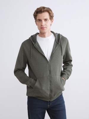 Lc Waikiki Yeni Sezon Kapüşonlu Uzun Kollu Erkek Fermuarlı Sweatshirt