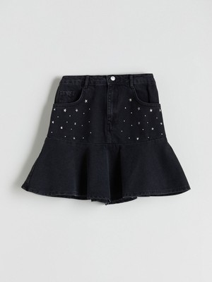 Lc Waikiki Yeni Sezon Taşlı Kız Çocuk Jean Etek