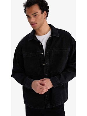 DeFacto Regular Fit Jean Uzun Kollu Gömlek F8316AX25AU