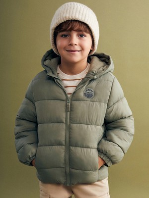 Lcw Kids Haki Kapüşonlu Erkek Çocuk Şişme Mont