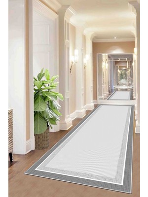 Gri Geometrik Iskandinav Salon Halısı, Yıkanabilir, Toz Tutmaz, Dijital Baskı, Kaymaz Taban